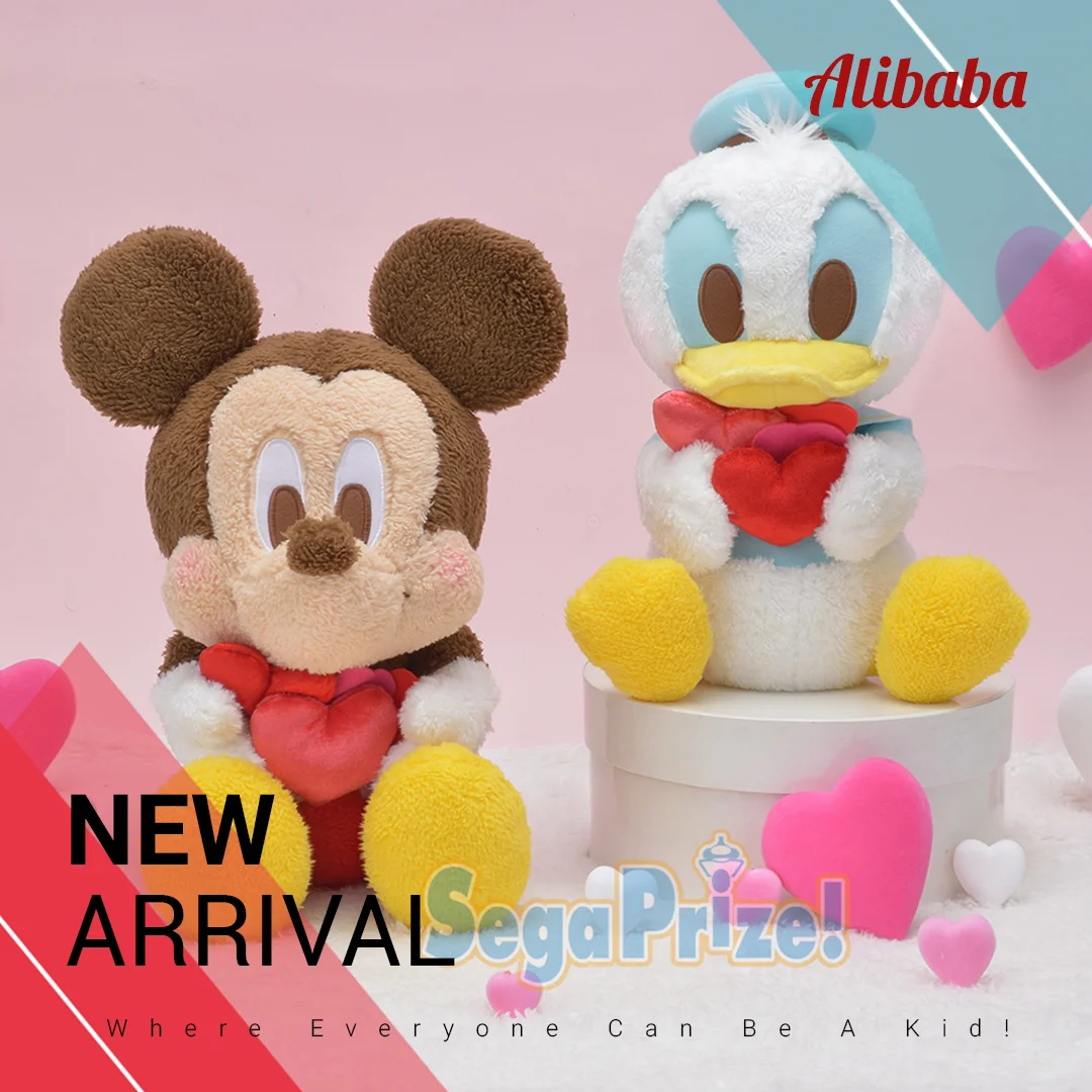 Red-Cheek “Mickey & Donald” Many Hearts Plush