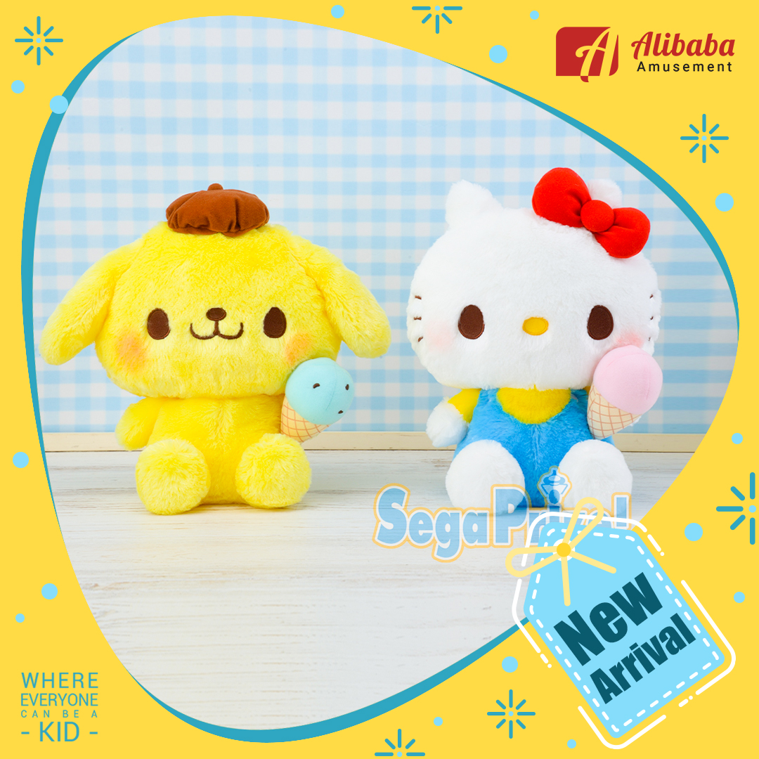 “Yurukawa Sanrio Characters” “Hello Kitty, Pom Pom Purin” SP Ice Cream Plush