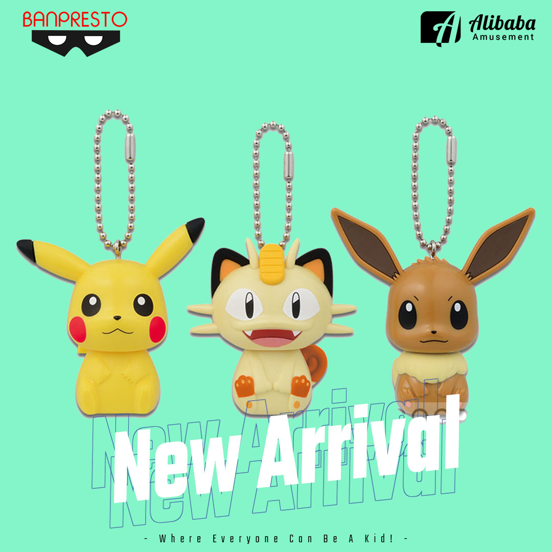 Pokemon Keychain ~Pikachu . Meowth . Eevee~