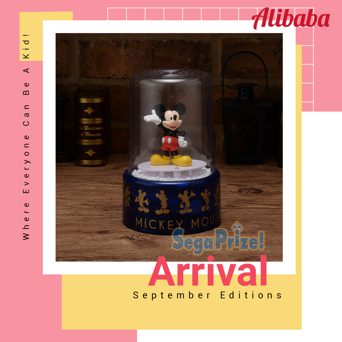 “Mickey Mouse” PM Glowing and Fluttering Electronic Winter Snowing Dome Ver. 2