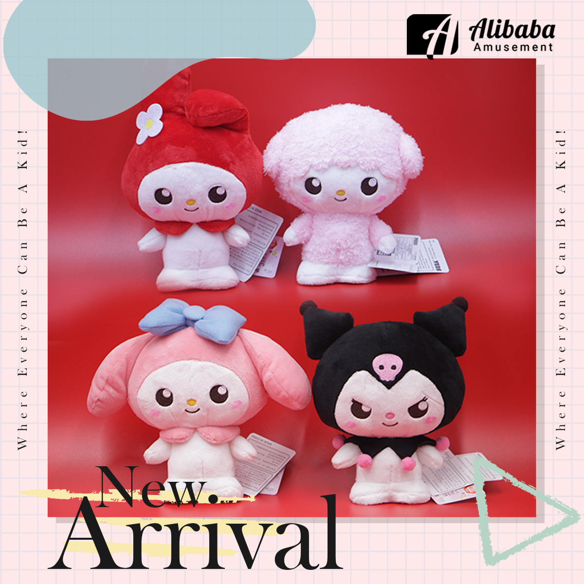 moipon “My Melody” EX Plush “My Melody(Red)/My Melody(Pink)/Kuromi/My Sweet Piano”