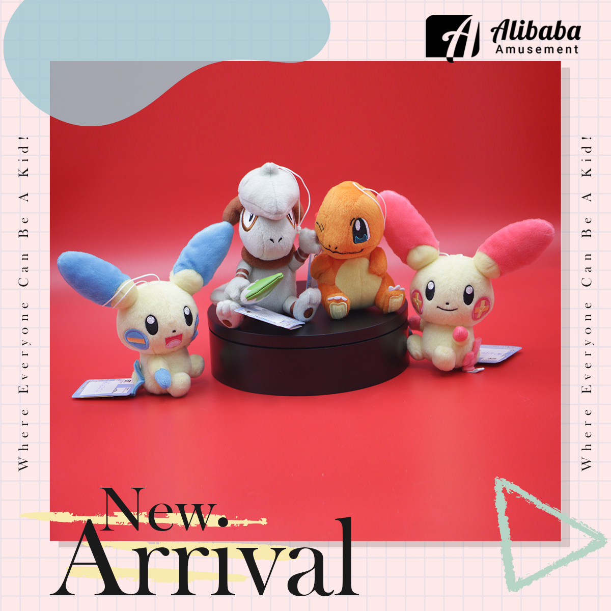 Pokemon Plush ~Charmander . Smeargle . Plusle . Minun~