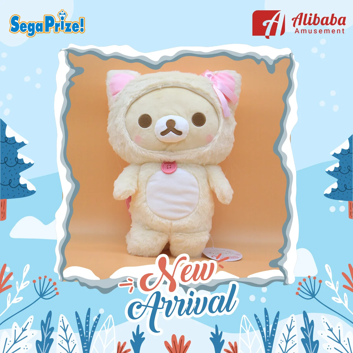 Rilakkuma Korilakkuma in the mirror Plush Rucksack - Alibaba Amusement ...