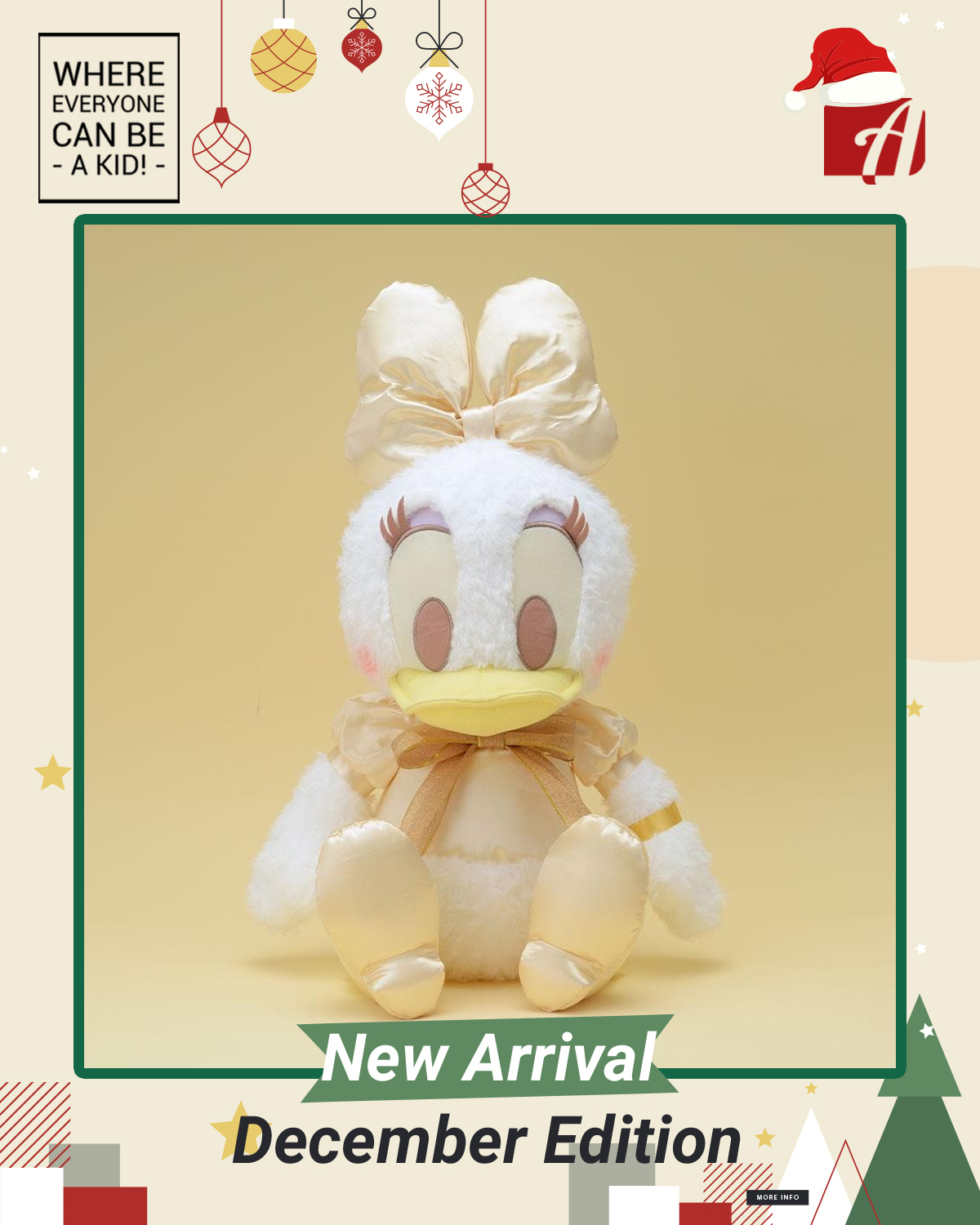 Red-Cheek “Daisy Duck” GJ White Gold Plush