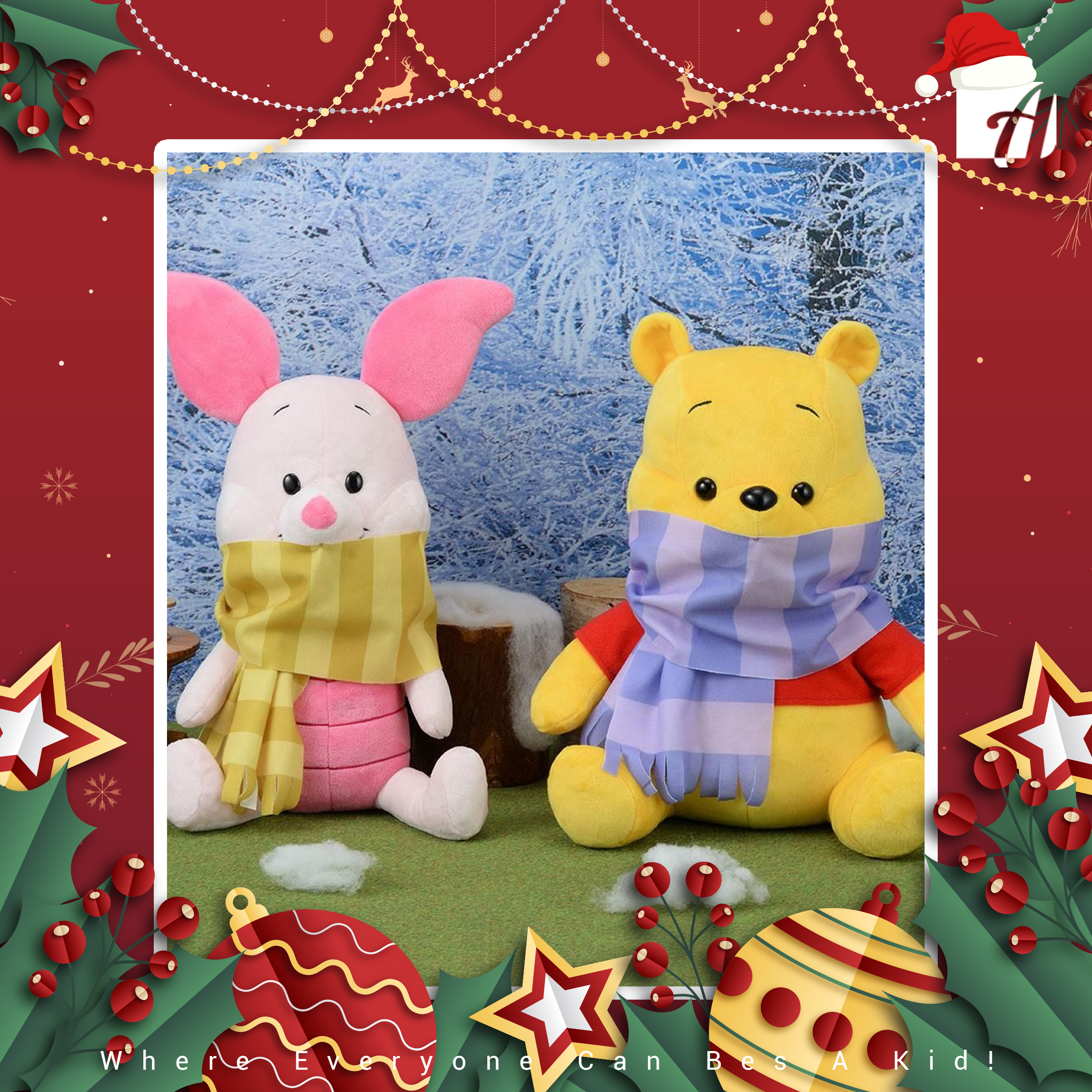 Winnie The Pooh & Piglet SP Scarf Plush