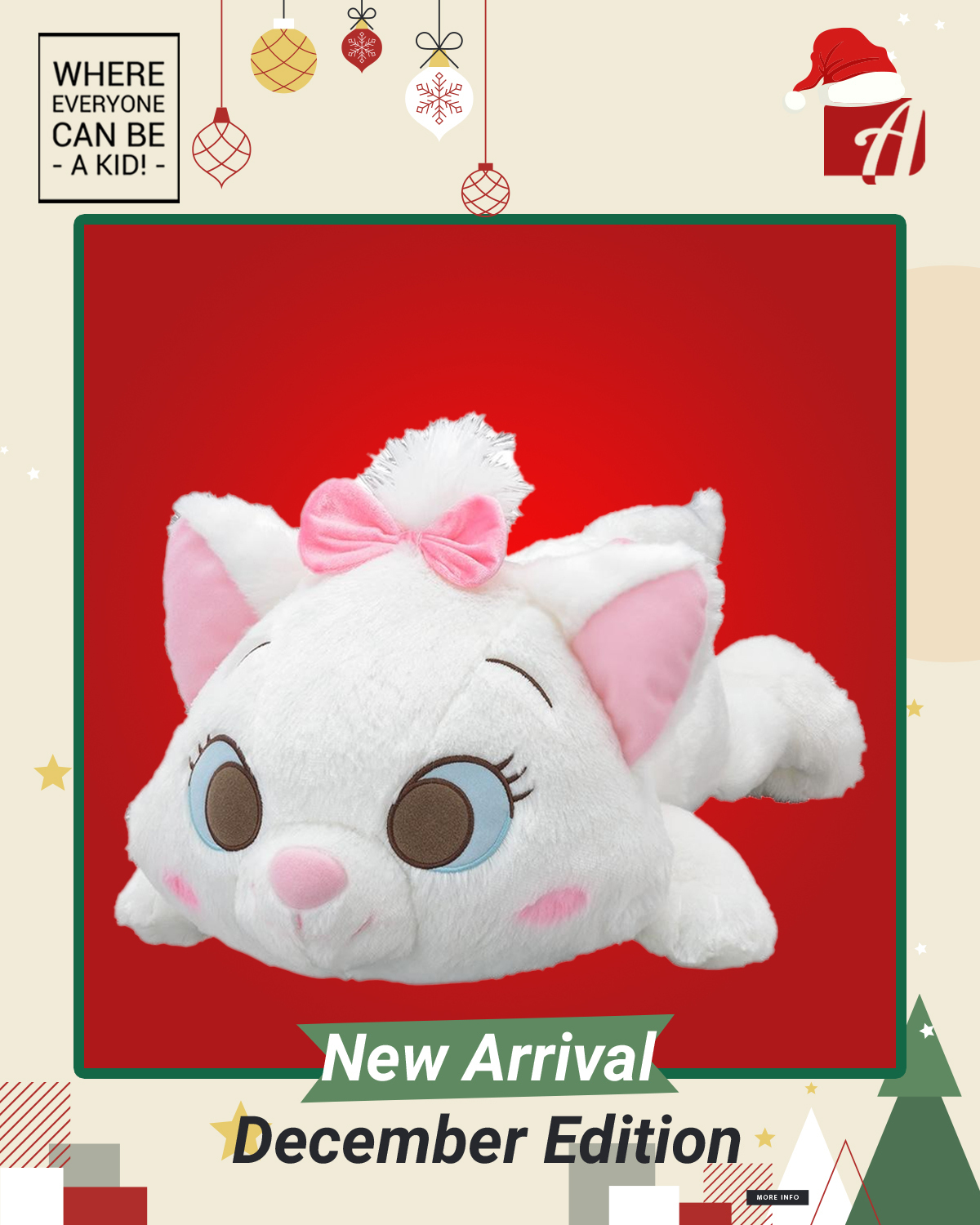 Red-Cheek Disney “Marie” GJ Lay-Down Plush