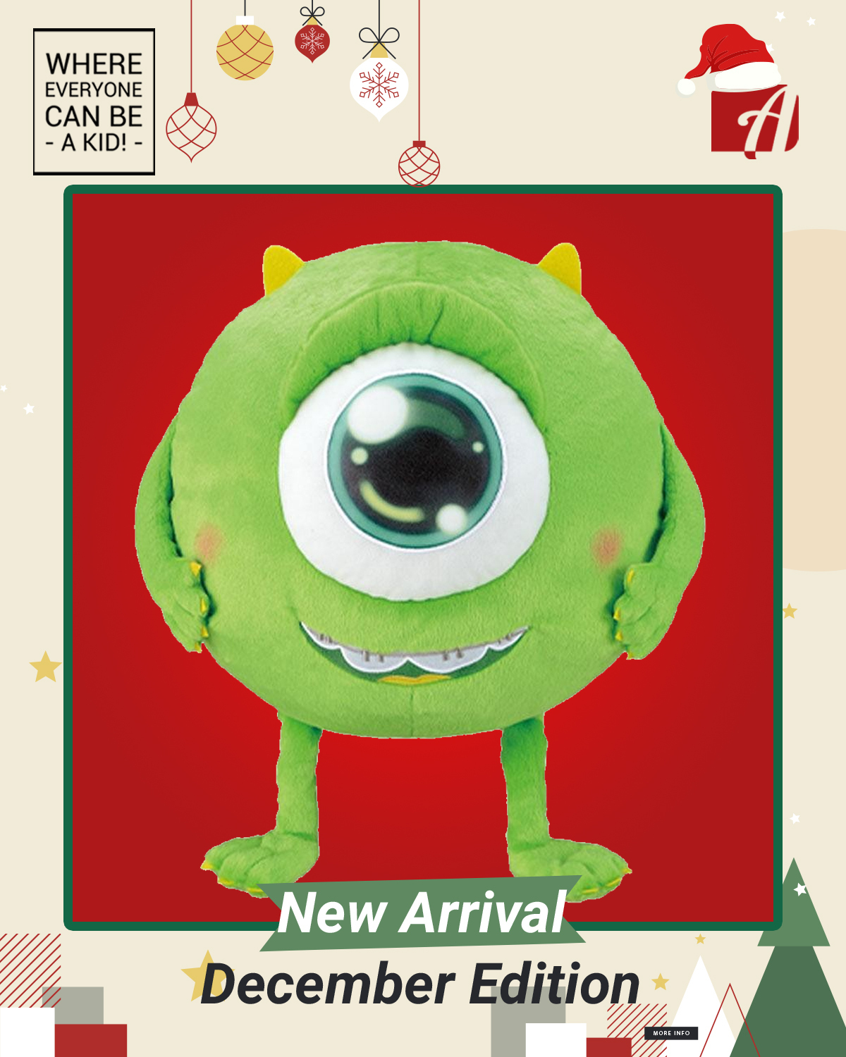 “Mike Wazowski” MEJ Watery Eyes Plush Little Ver.