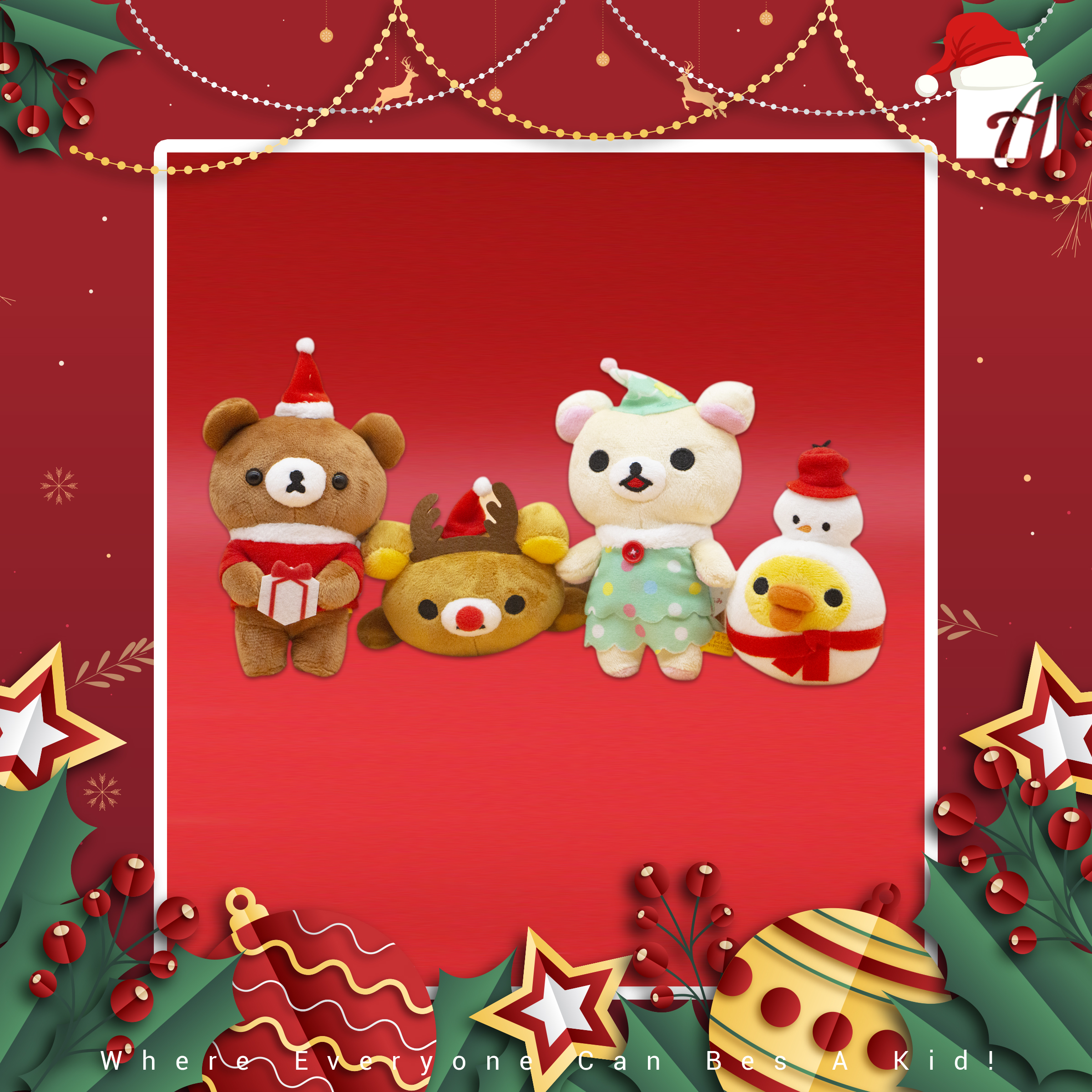 Rilakkuma Narikiri Christmas Plush with BC