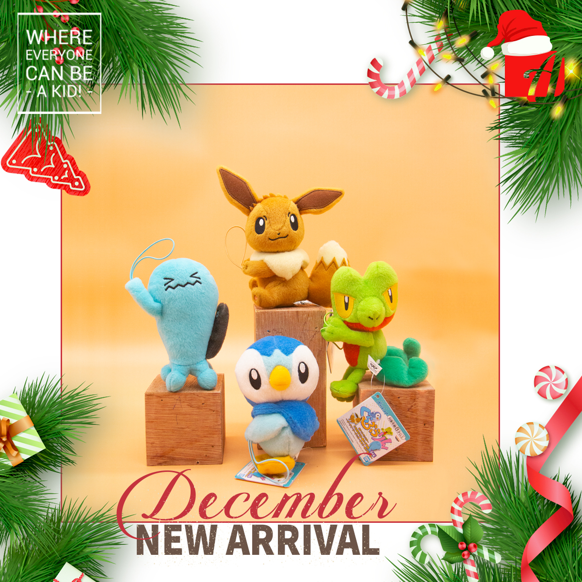 Pokemon Mascot Plush – Eevee . Wobbuffet . Treecko . Piplup