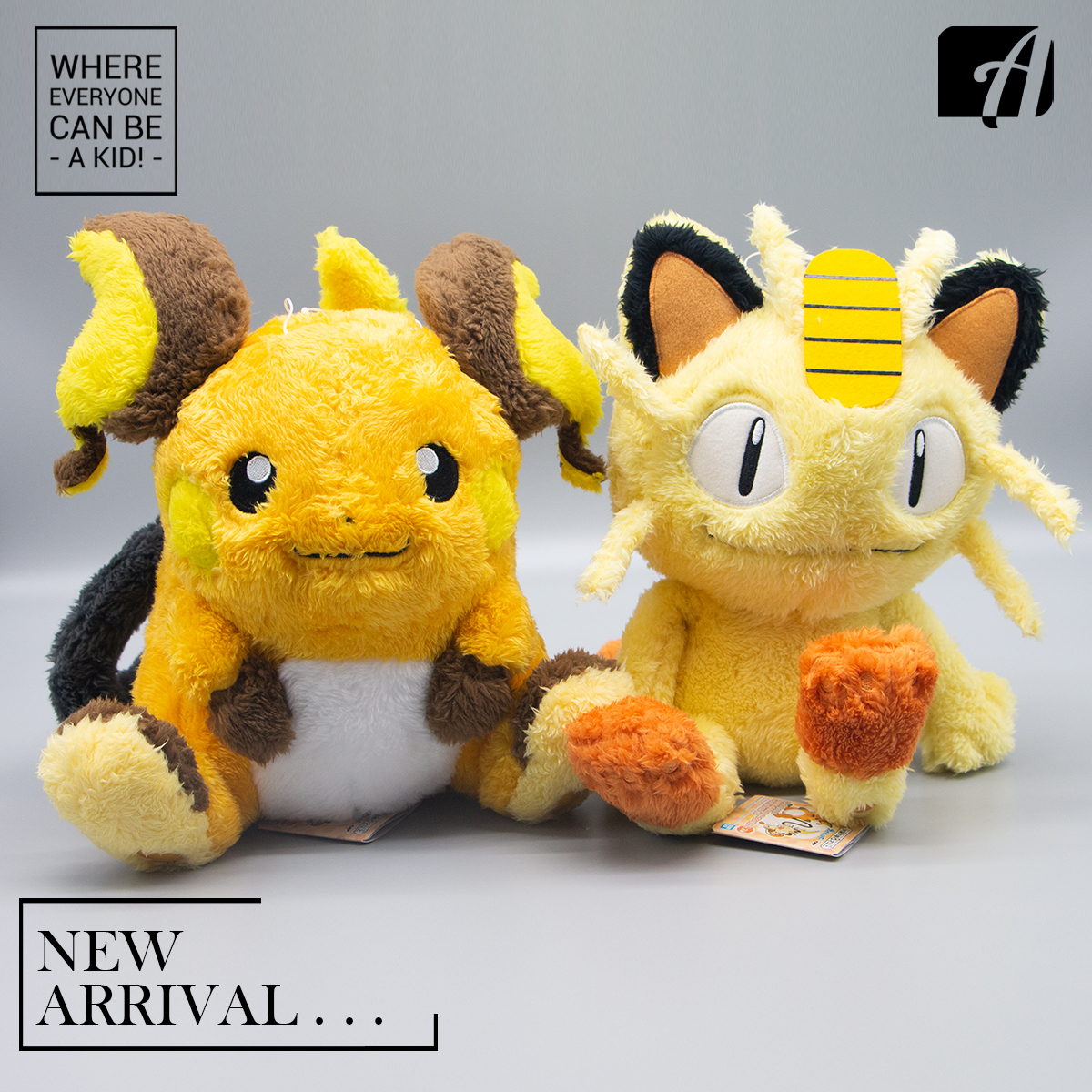 POKEMON Big Plush ~ Raichu . Meowth ~