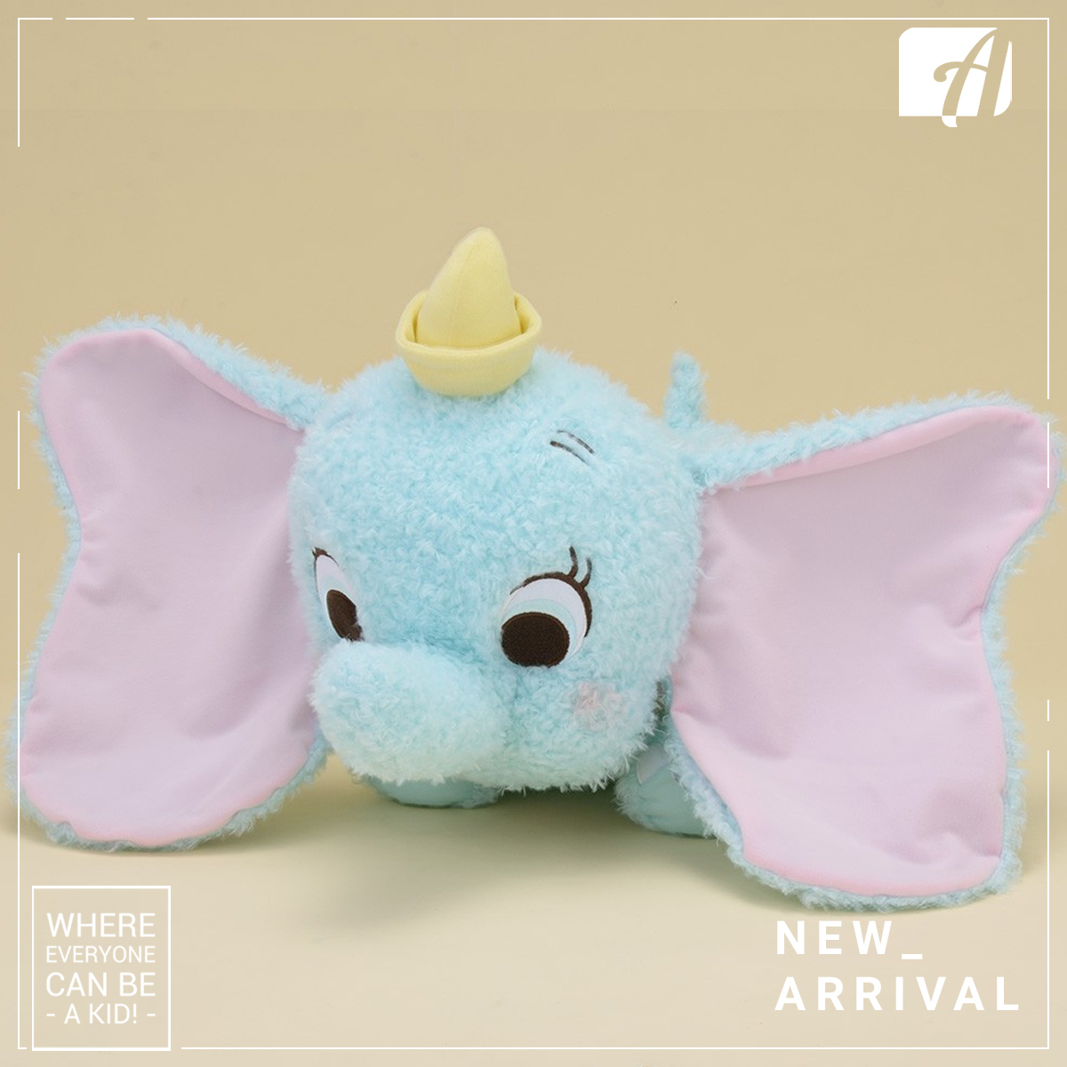 Red-Cheek “Dumbo” GJ Lay-Down Plush Pastel Color Ver.