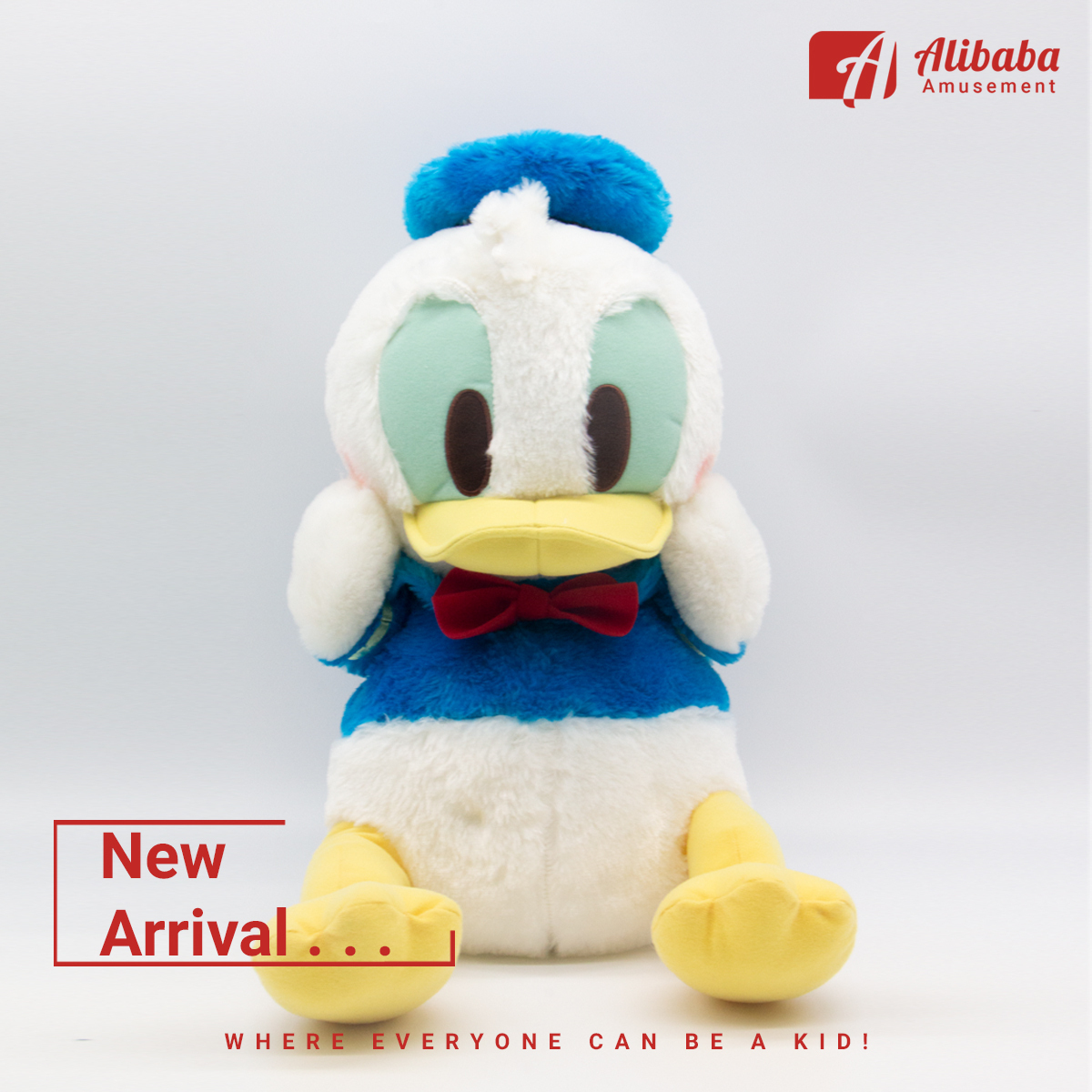 Red-Cheek “Donald Duck” MEJ Fluffy Rolling Plush