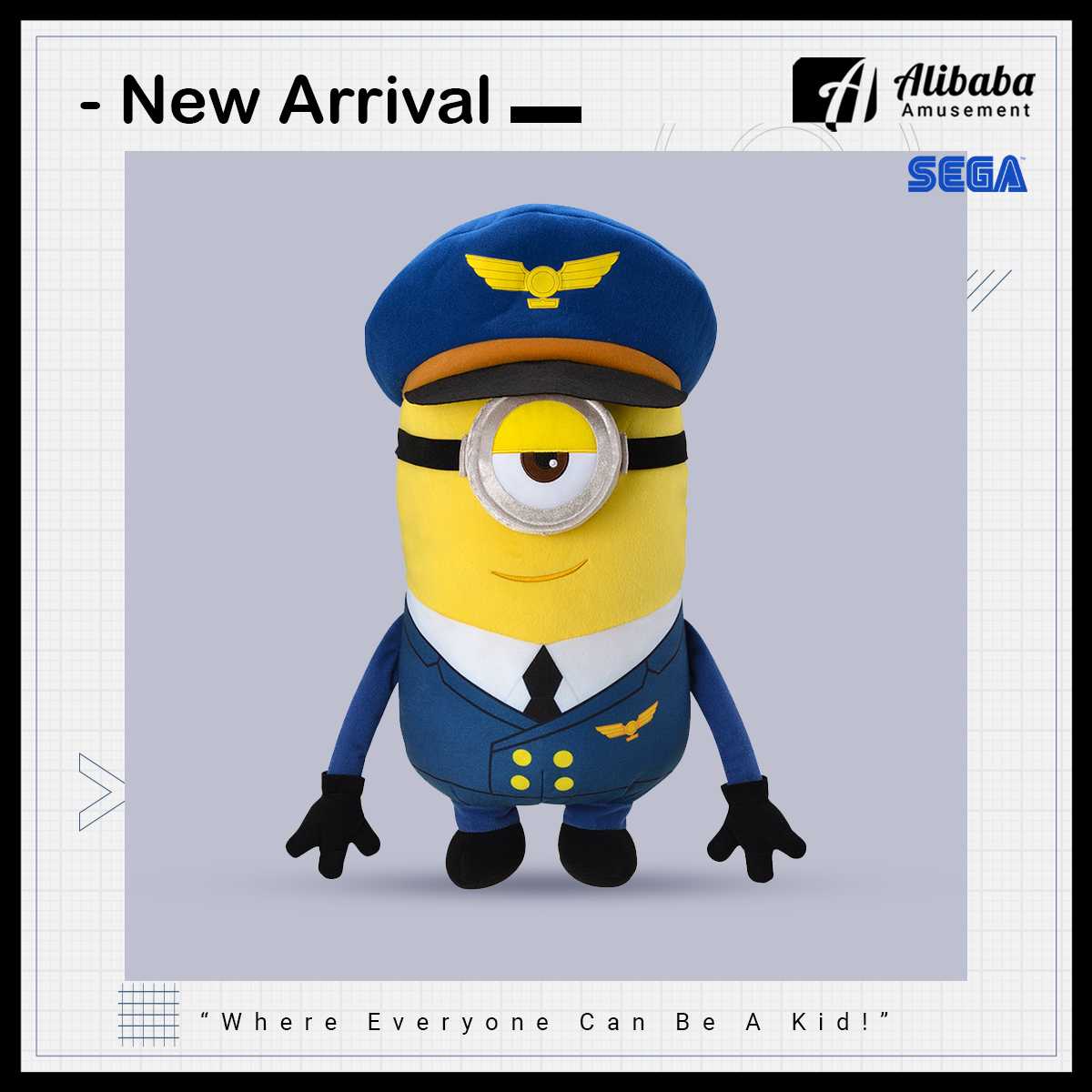 “Minions: The Rise of Gru” MEJ Pilot Plush “Stuart”