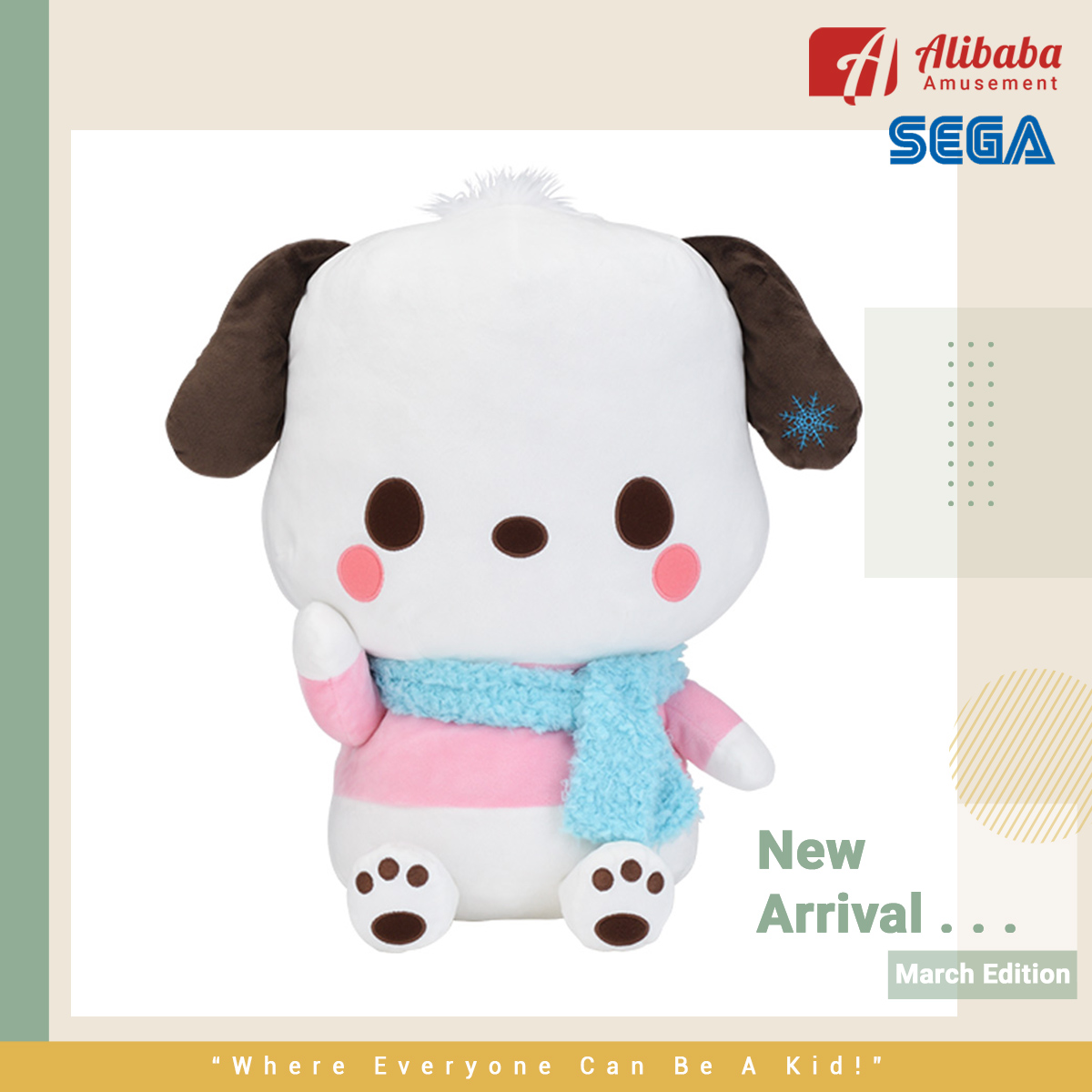 “Yurukawa Sanrio Characters” SGJ Intimate Scarf Plush “Pochacco”