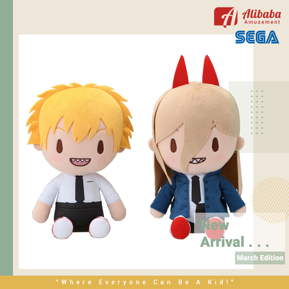 “Chainsaw Man” SP Plush feat. Sangatsu Youka “Denji & Power”