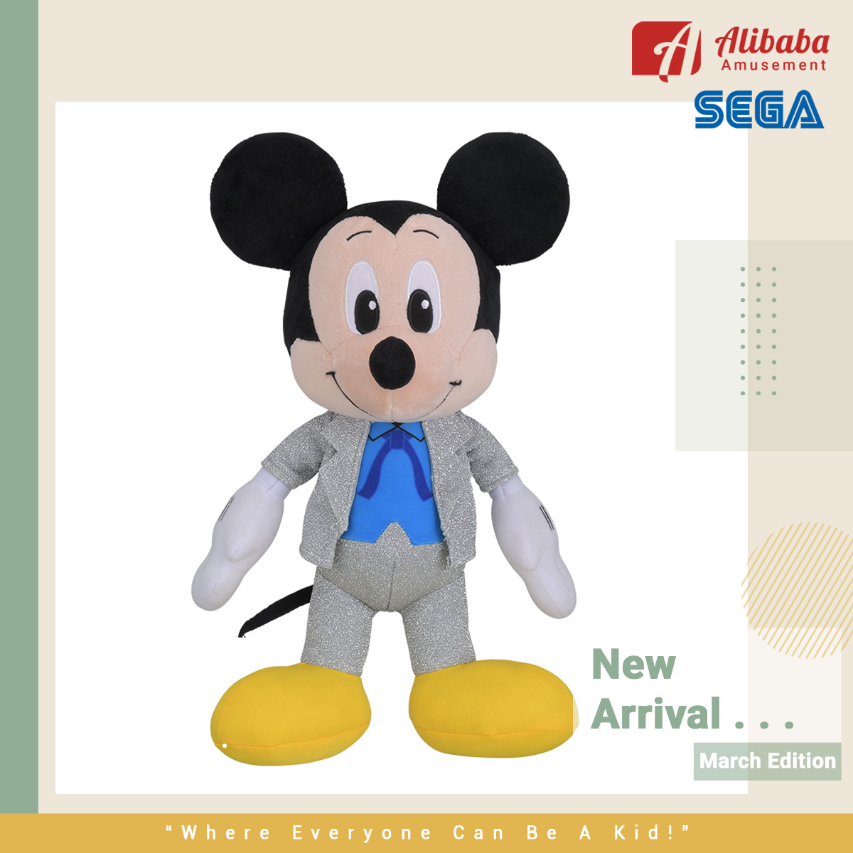 “Mickey Mouse” SP Disco Style Sparkling Plush