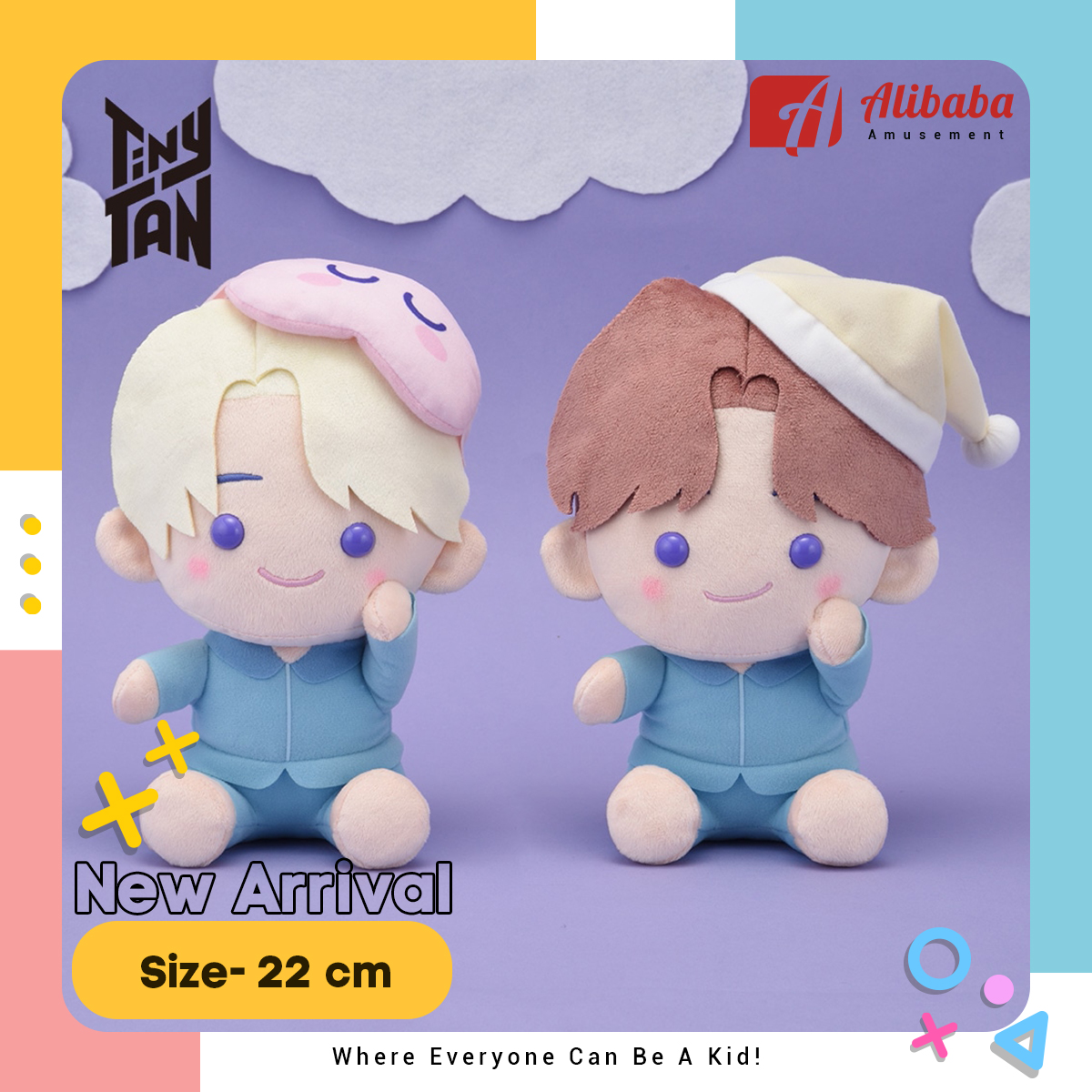 Howapote “TinyTAN” M Plush Sweet Dreams “Jimin & V”