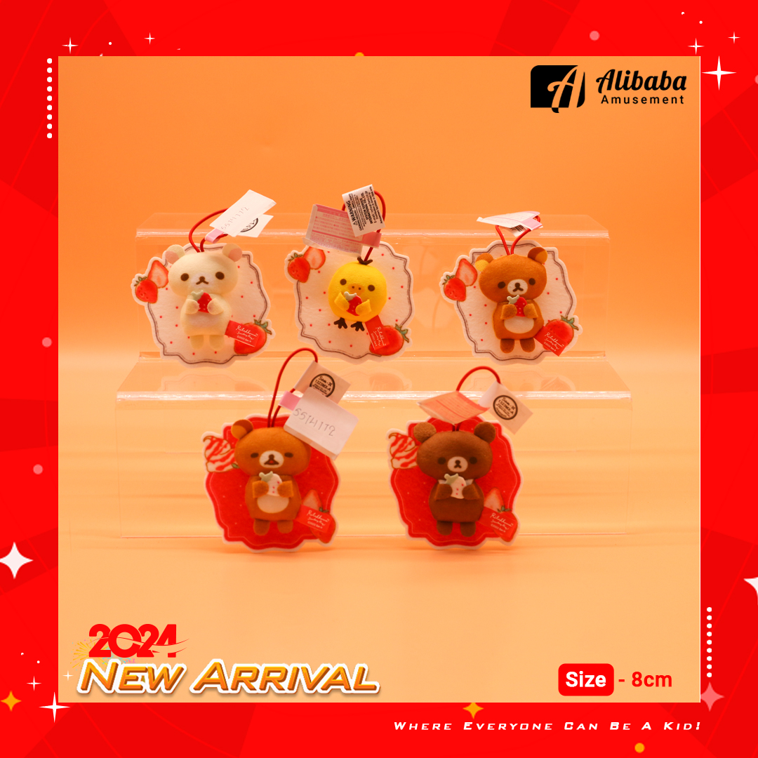 RILAKKUMA STRAWBERRY PARTY MOTIF PETANKO MASCOT