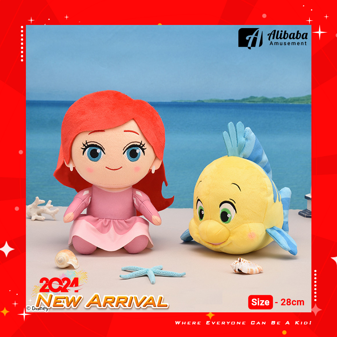 “The Little Mermaid” M Plush “Ariel & Flounder”