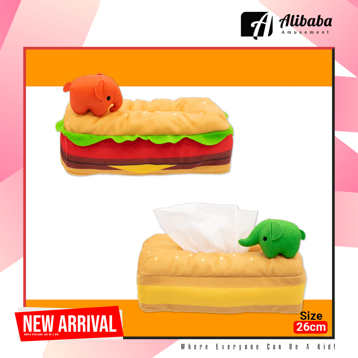 DOMDOM HAMBURGER TISSUE BOX COVER