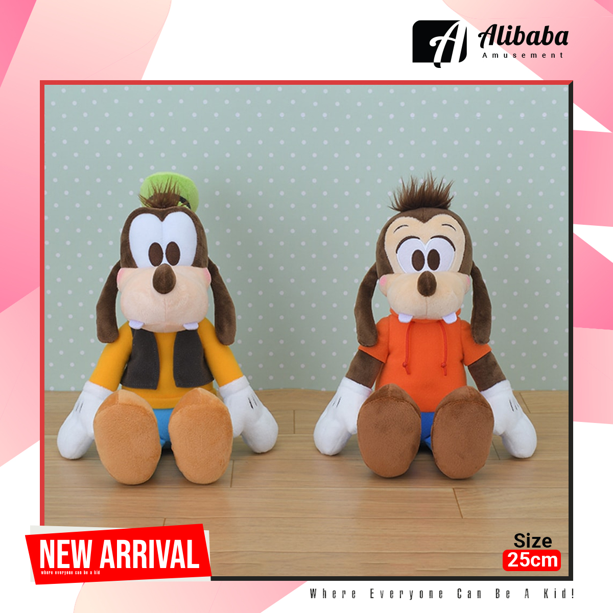 Red-Cheek “Goofy & Max” M Plush