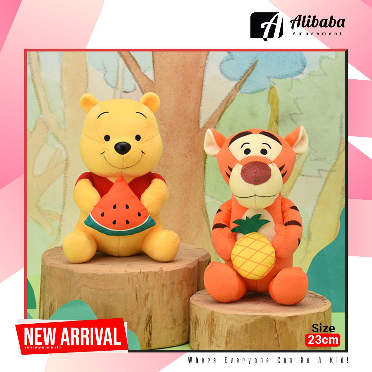 “Winnie The Pooh” M Plush Summer Fruit Ver. “Pooh & Tigger”