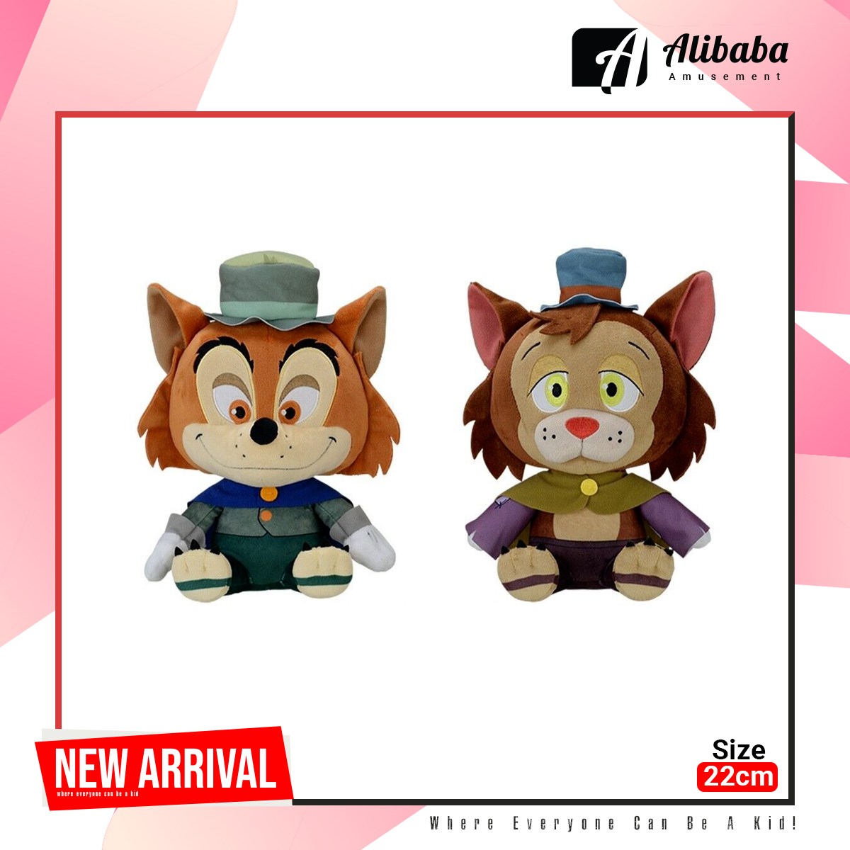 Pinocchio M Plush “Honest John & Gideon”