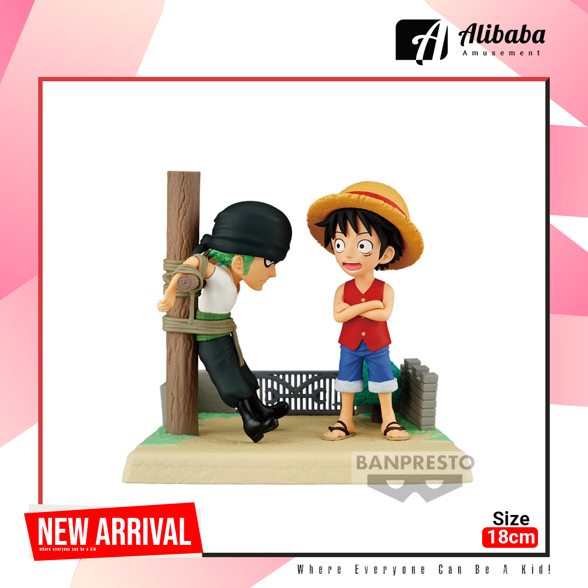 ONE PIECE WORLD COLLECTABLE FIGURE LOG STORIES-MONKEY.D.LUFFY&RORONOA ZORO-