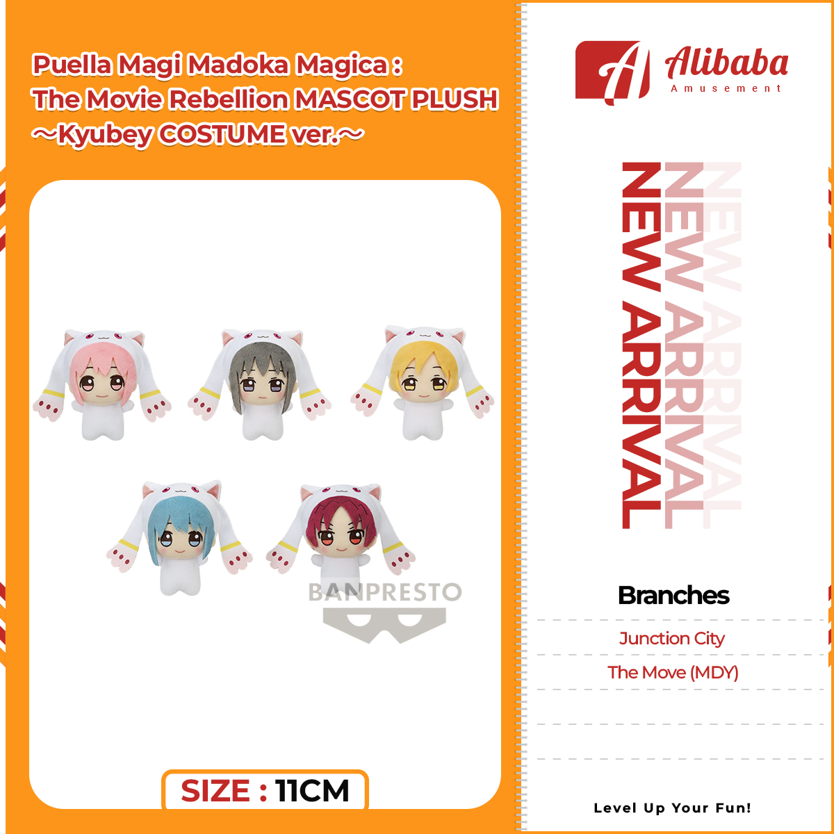 Puella Magi Madoka Magica: The Movie Rebellion MASCOT PLUSH～Kyubey COSTUME ver.～