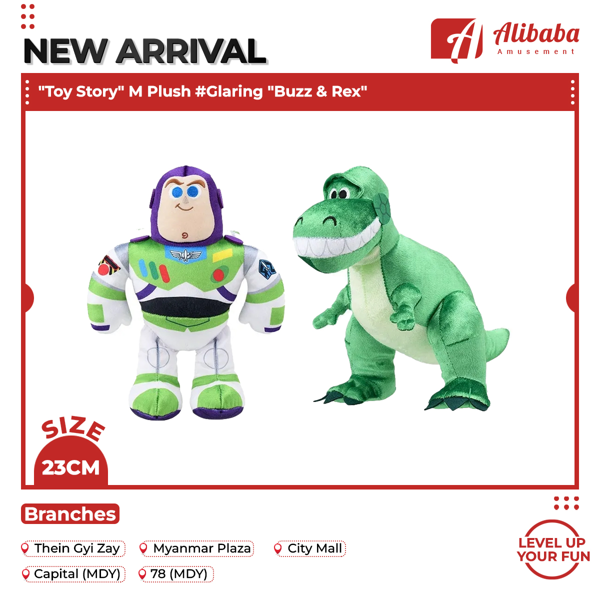 “Toy Story” M Plush #Glaring “Buzz & Rex”