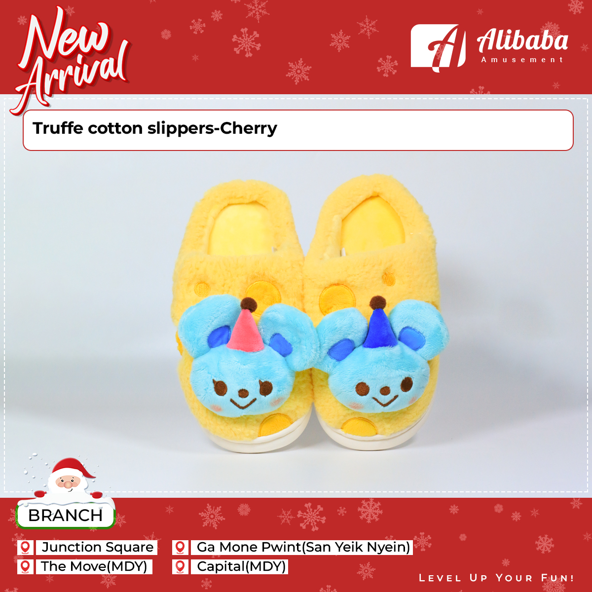 Truffe cotton slippers-Cherry