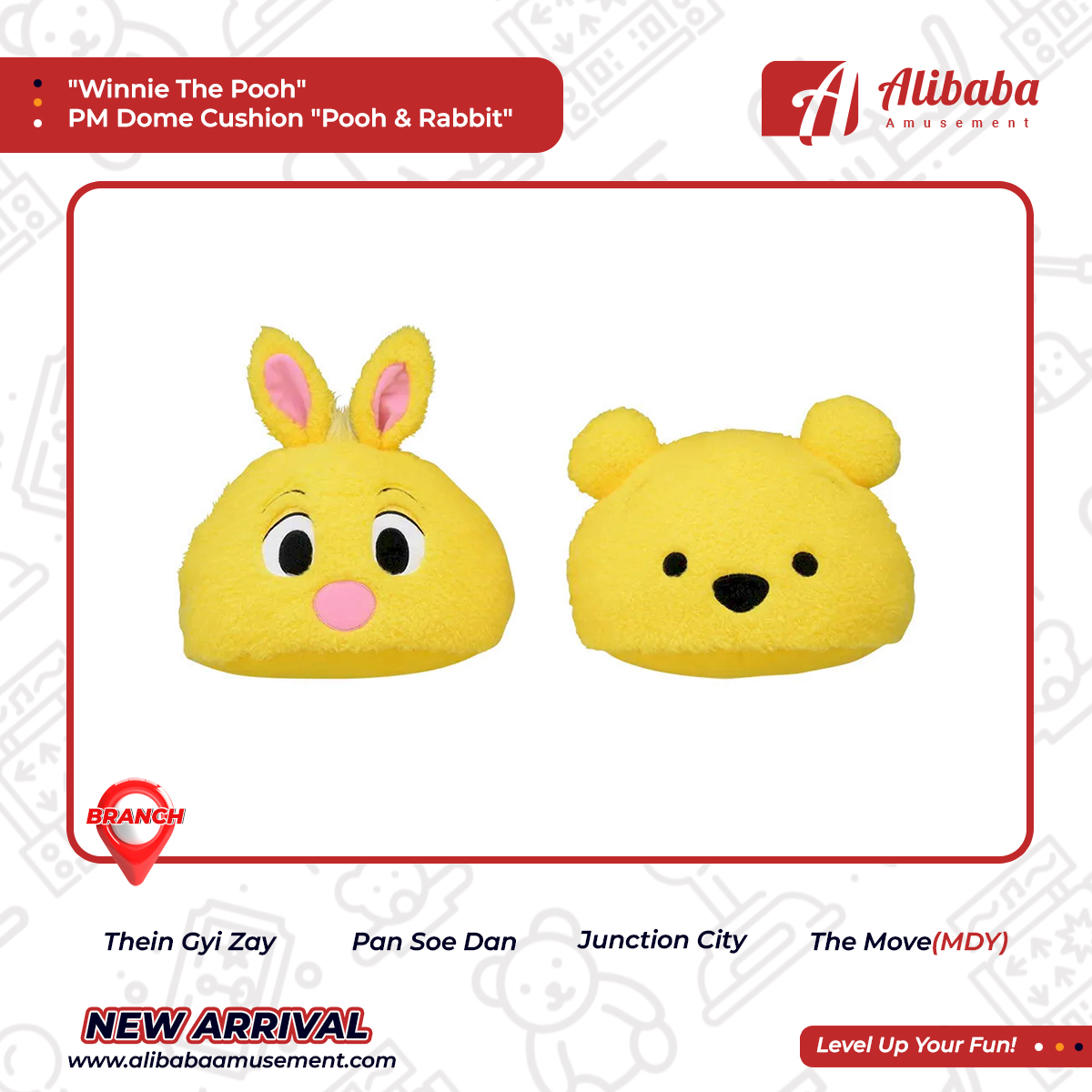 “Winnie The Pooh” PM Dome Cushion “Pooh & Rabbit”