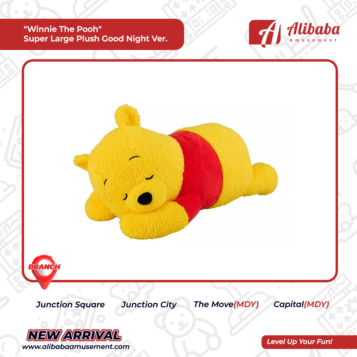 “Winnie The Pooh” Super Large Plush Good Night Ver.