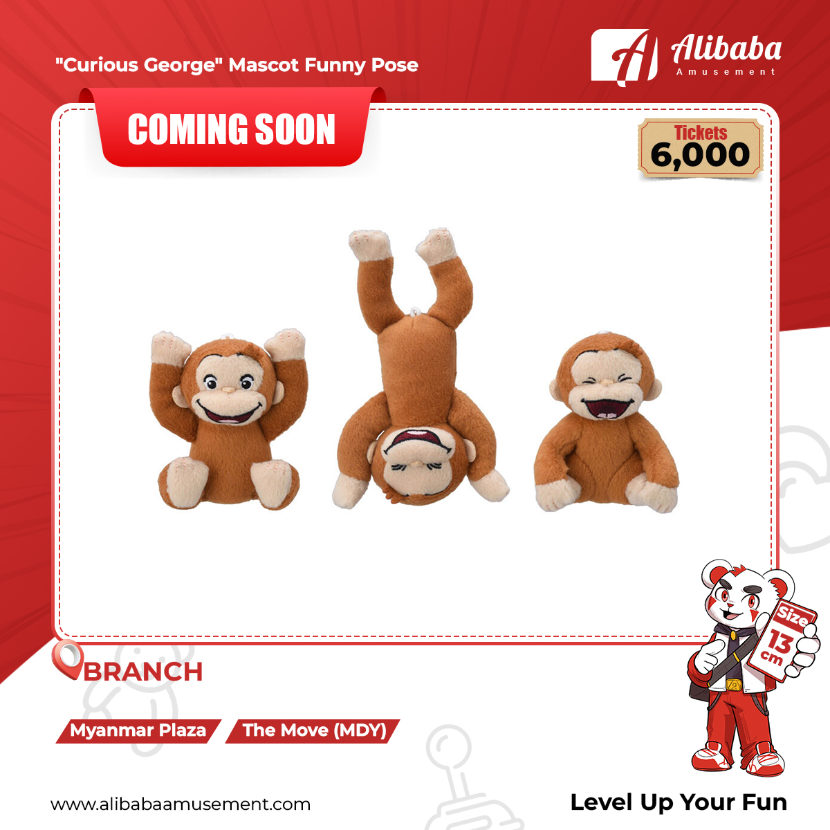 “Curious George” Mascot Funny Pose