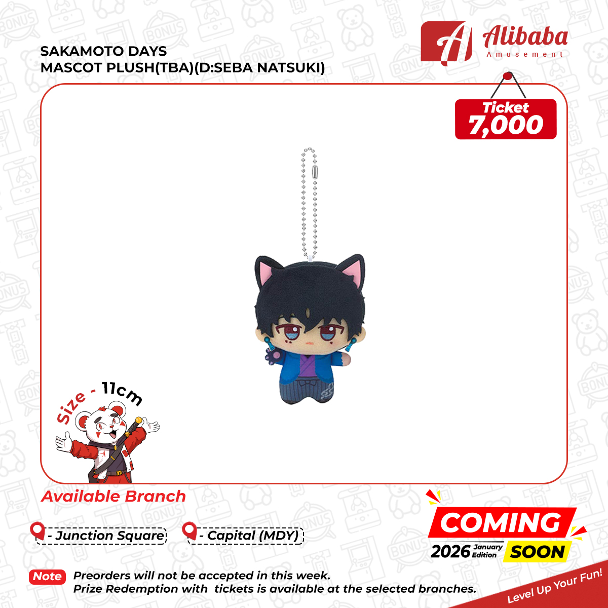 SAKAMOTO DAYS MASCOT PLUSH(TBA)(D:SEBA NATSUKI)