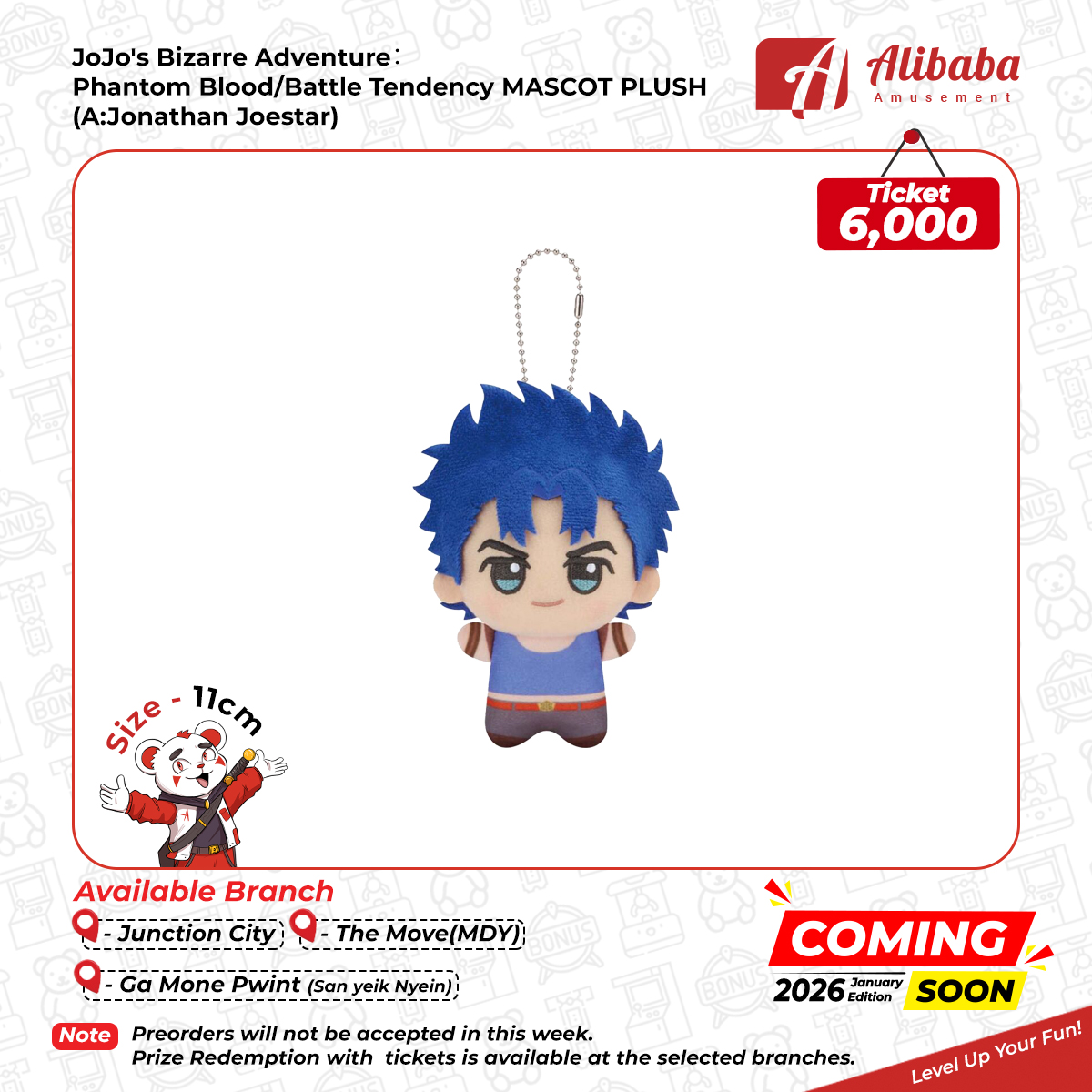 JoJo’s Bizarre Adventure：Phantom Blood/Battle Tendency MASCOT PLUSH(A:Jonathan Joestar)