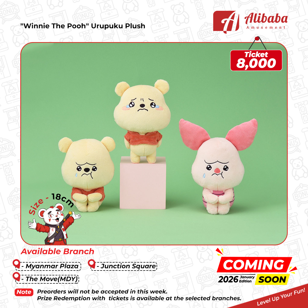 “Winnie The Pooh” Urupuku Plush