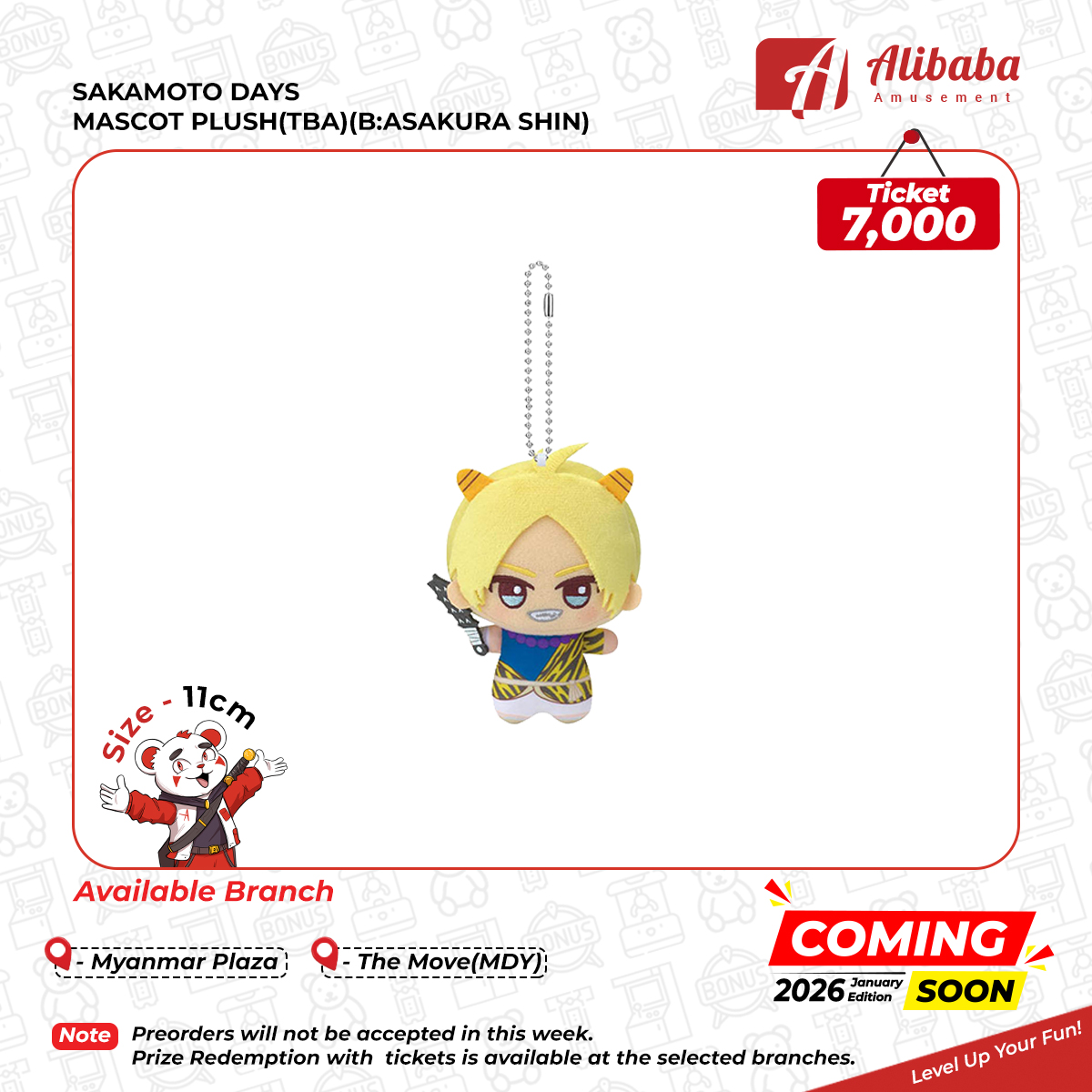 SAKAMOTO DAYS MASCOT PLUSH(TBA)(B:ASAKURA SHIN)