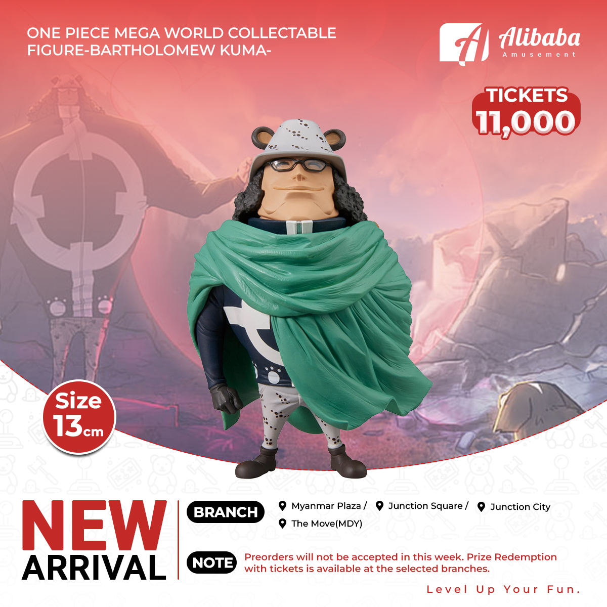 ONE PIECE MEGA WORLD COLLECTABLE FIGURE-BARTHOLOMEW KUMA-