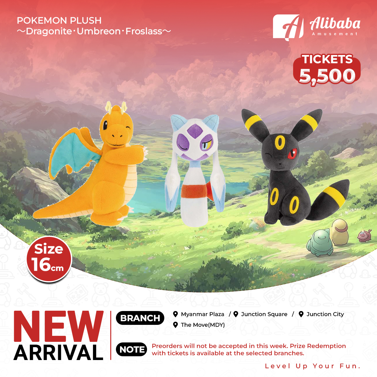 POKEMON PLUSH～Dragonite･Umbreon･Froslass～