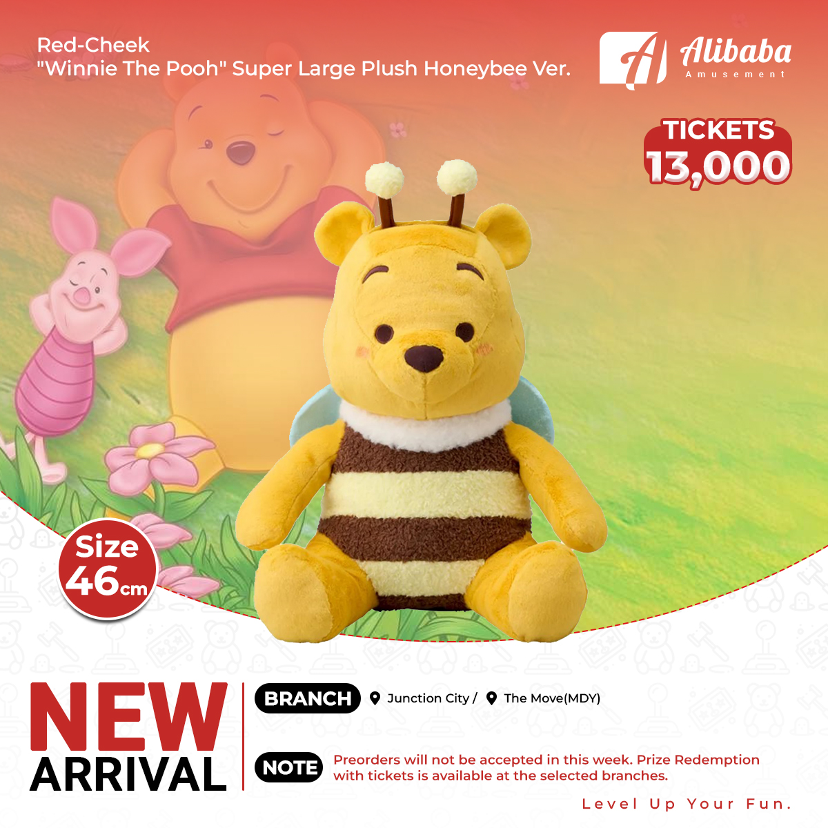 Red-Cheek “Winnie The Pooh” Super Large Plush Honeybee Ver.