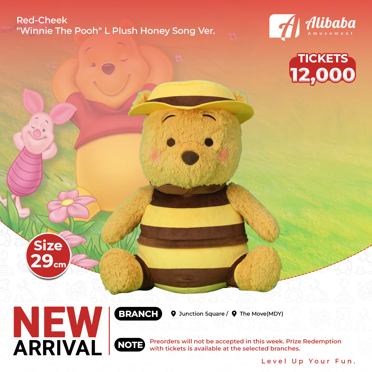 Red-Cheek “Winnie The Pooh” L Plush Honey Song Ver.