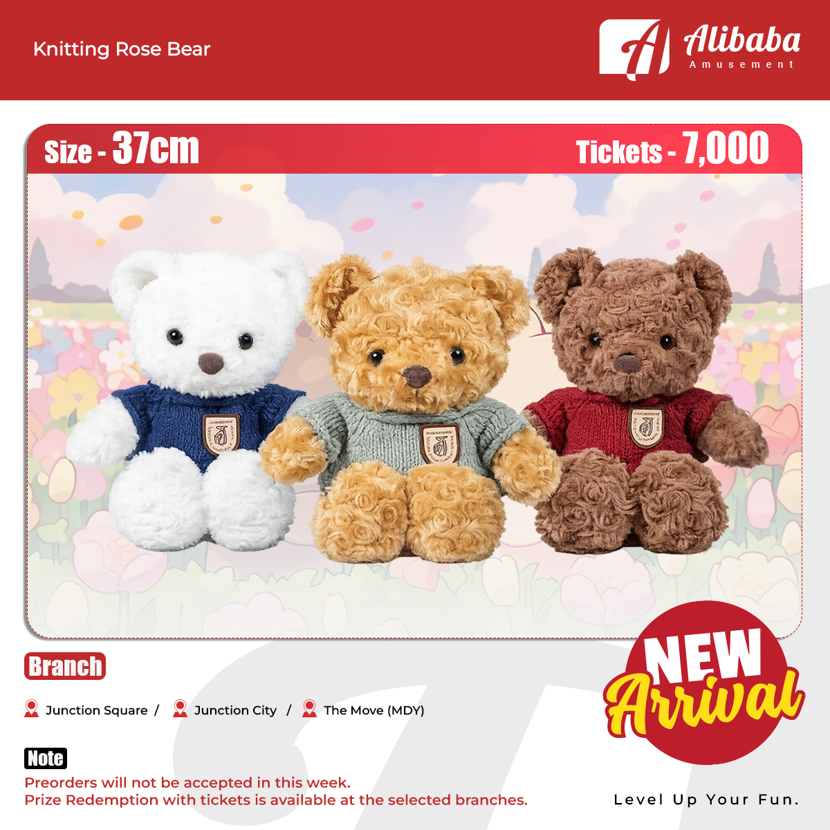Knitting Rose Bear
