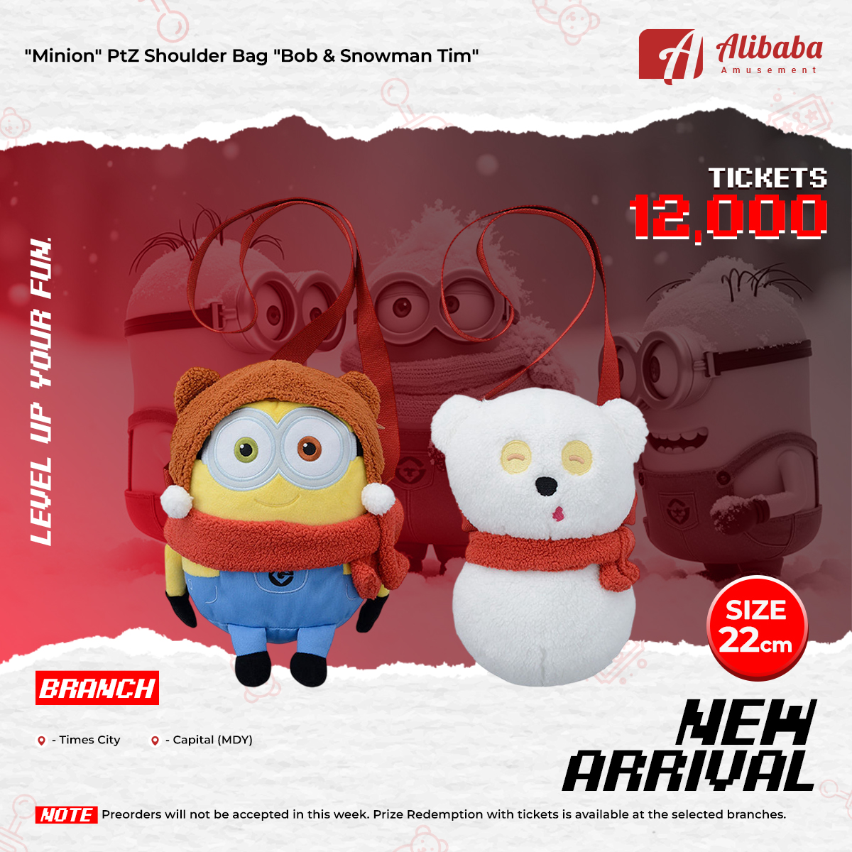 “Minion” PtZ Shoulder Bag “Bob & Snowman Tim”