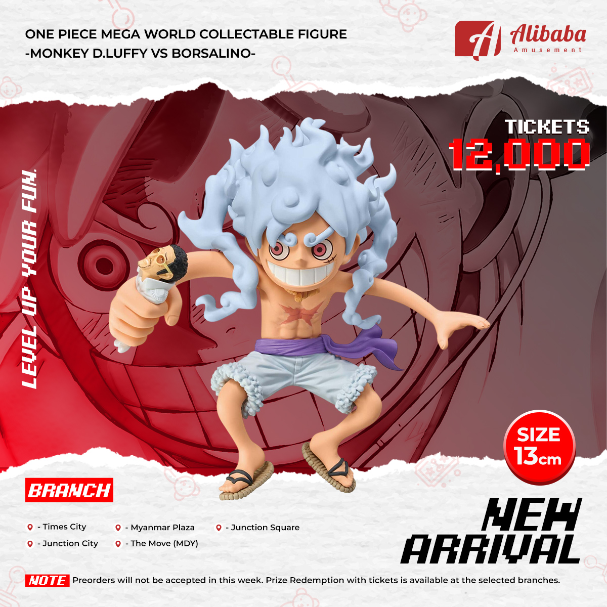 ONE PIECE MEGA WORLD COLLECTABLE FIGURE-MONKEY D.LUFFY VS BORSALINO-