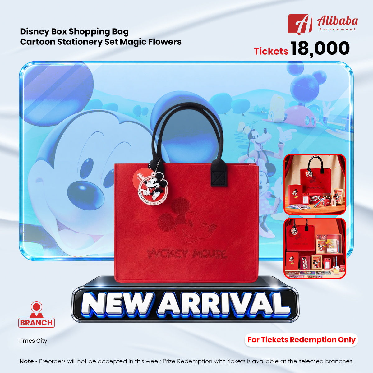 Disney Box Shopping Bag Cartoon Stationery Set Magic Flowers