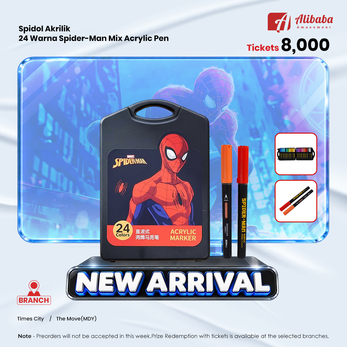 Spider-Man Mix Acrylic Pen – 24 Colors
