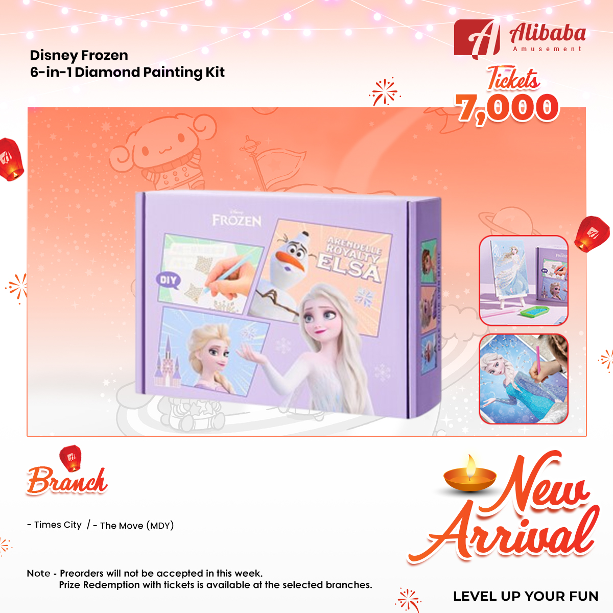 Disney Frozen 6-in-1 Diamond Painting Kit