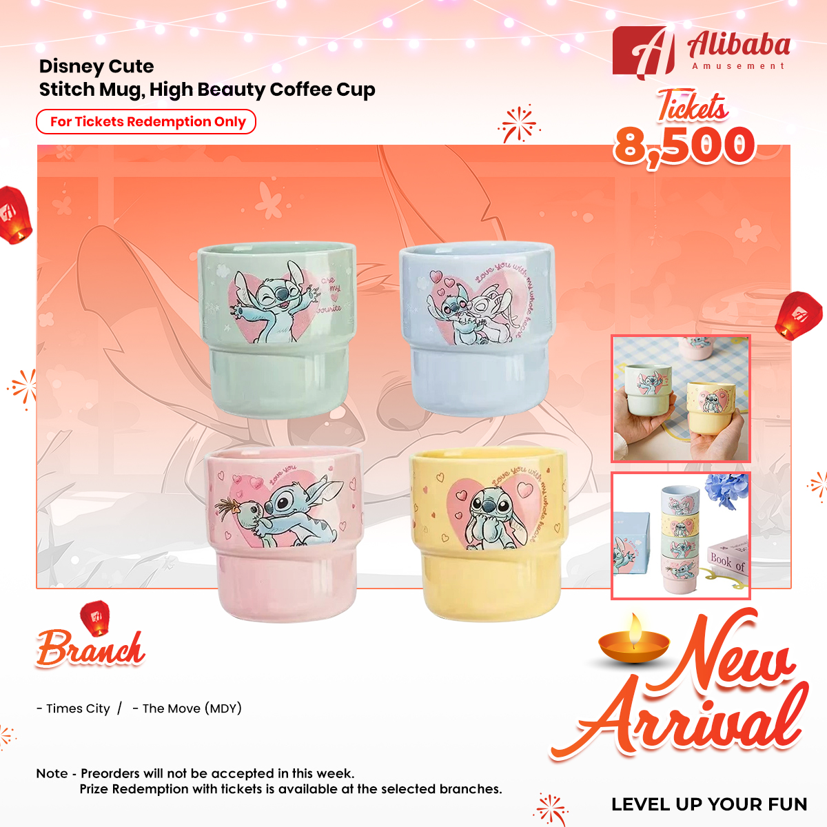 Disney Cute Stitch Mug, High Beauty Coffee Cup