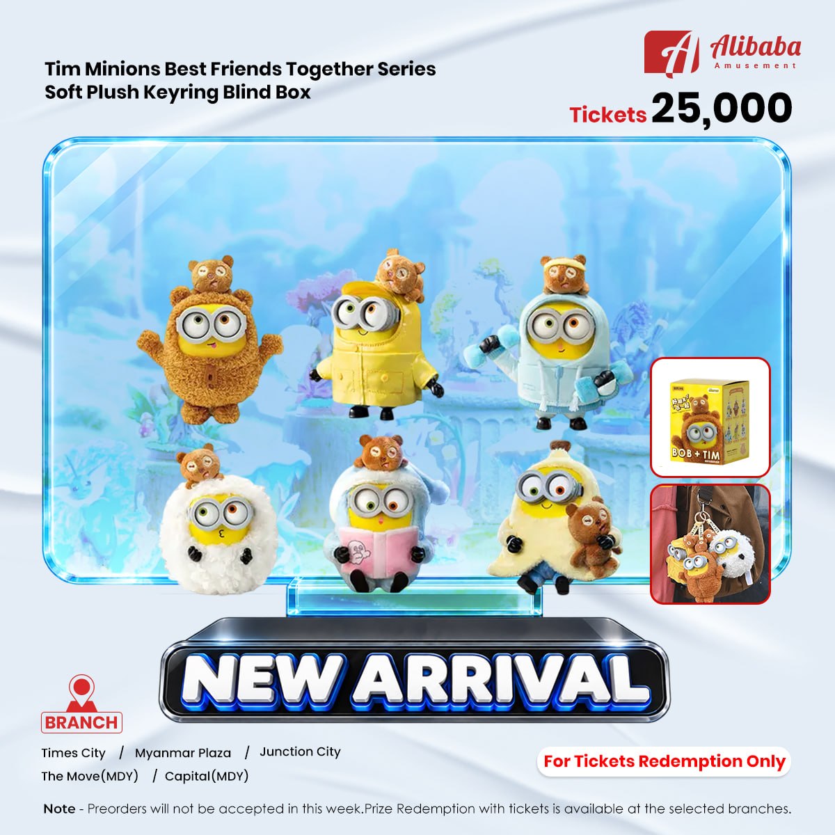 Tim Minions Best Friends Together Series Soft Plush Keyring Blind Box